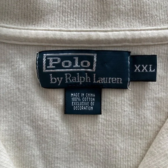 Ralph Lauren Men’s Cream White Polo Half Zip Sweater Pullover Sz XXL - Picture 2 of 4